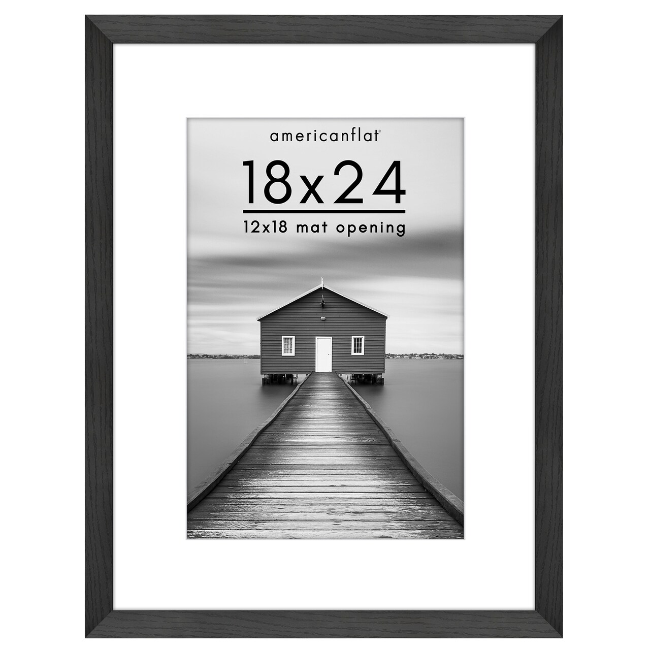 Americanflat Picture Frame with Wide Molding with Mat - Modern Wide Picture Frame - Plexiglass Cover - Hanging Hardware - Includes Easel
